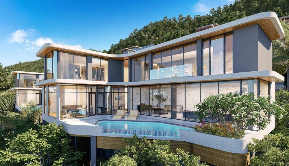 Новый комплекс вилл с видом на море, 300 метров от пляжа Найтон, Пхукет, Таиланд