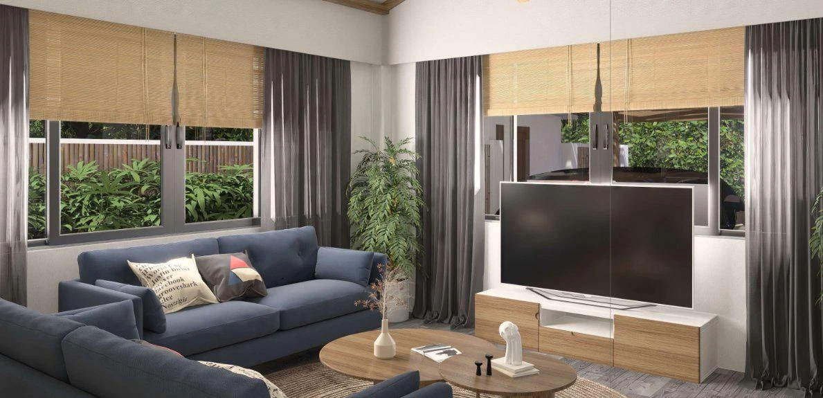 Виллы с бассейнами, садами и террасами, рядом с кокосовой рощей и пляжем Ламаи, Самуи, Таиланд