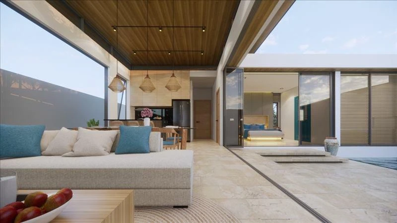 Новый комплекс вилл с бассейнами рядом с пляжем, Маенам, Самуи, Таиланд