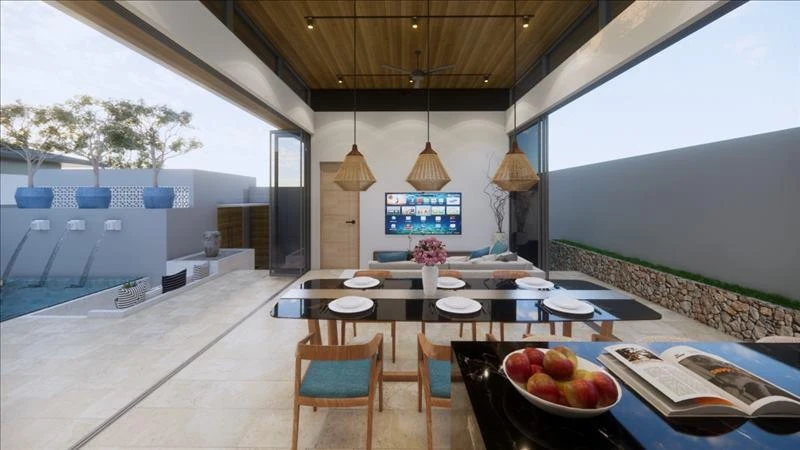 Новый комплекс вилл с бассейнами рядом с пляжем, Маенам, Самуи, Таиланд