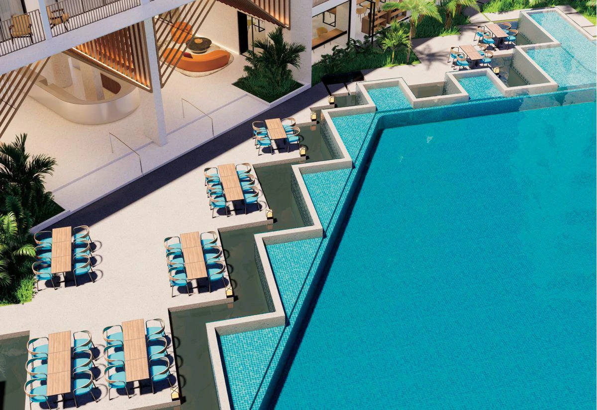 Современный жилой комплекс с большим бассейном напротив торгового центра в Чалонге, Пхукет, Таиланд