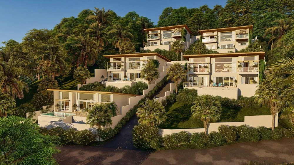 Новый комплекс вилл с бассейнами и панорамным видом на море, Натон, Самуи, Таиланд