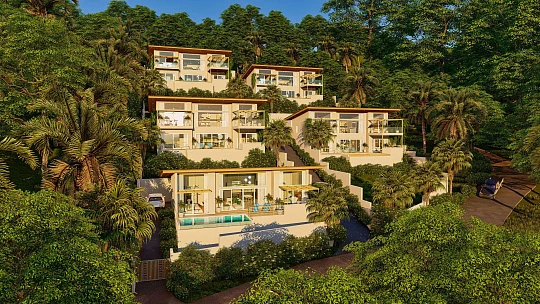 Новый комплекс вилл с бассейнами и панорамным видом на море, Натон, Самуи, Таиланд