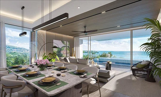 Закрытый комплекс таунхаусов с бассейнами на первой линии у моря, Банг Тао, Пхукет, Таиланд