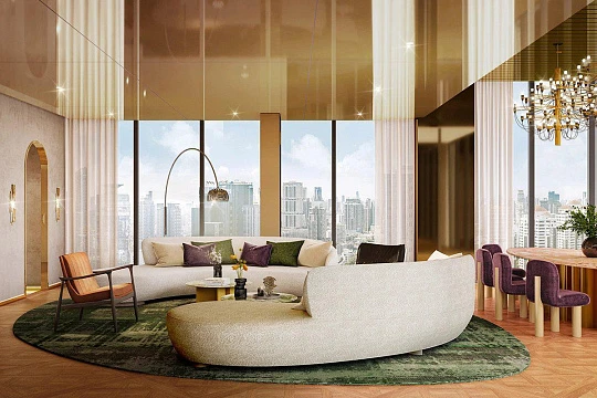 Высотный жилой комплекс с лофт-апартаментами рядом с метро, в деловом районе Бангкока, Таиланд