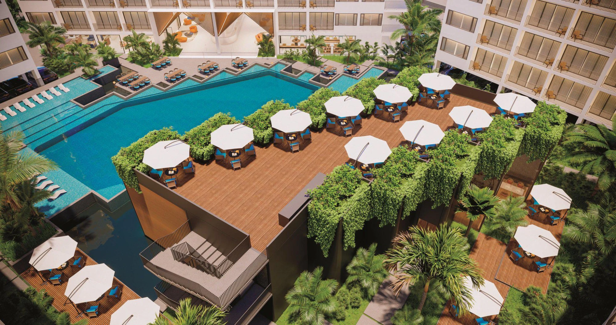 Современный жилой комплекс с большим бассейном напротив торгового центра в Чалонге, Пхукет, Таиланд