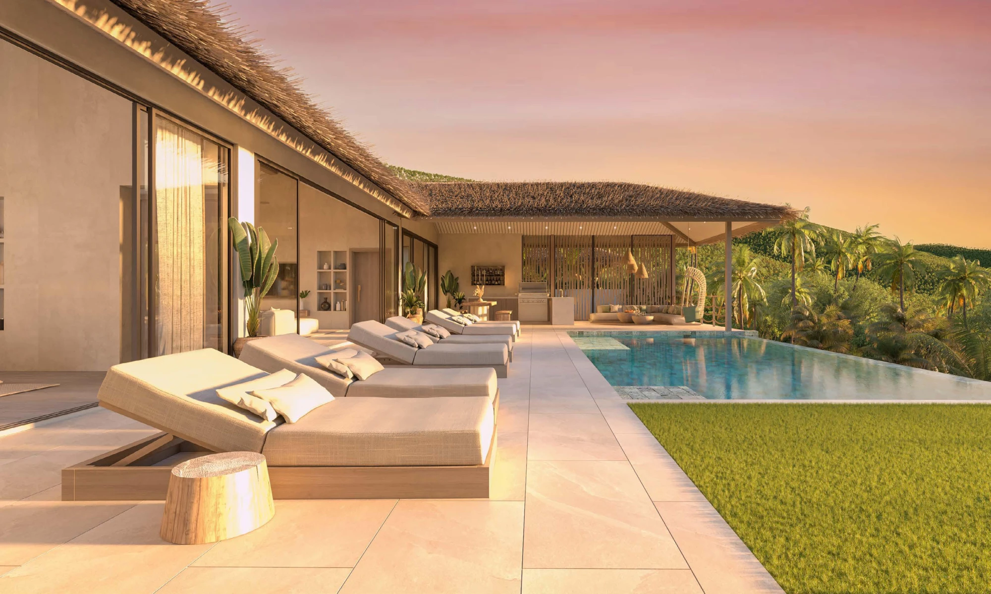 Новый жилой комплекс вилл «под ключ» с бассейнами и панорамным видом на море, район Банг Махам, Самуи, Таиланд