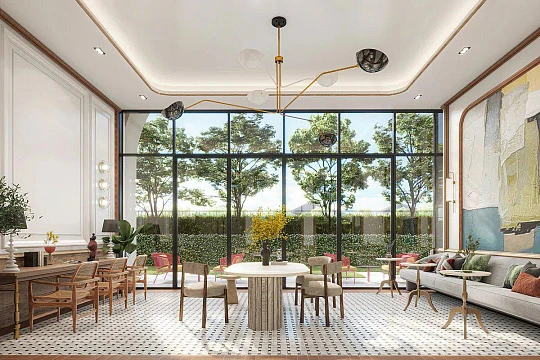 Жилой комплекс с панорамным видом на реку и город, рядом со станцией метро, Бангкок, Таиланд